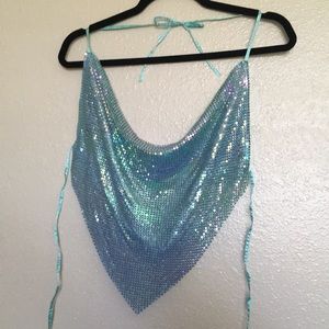 Mermaid Teal Shimmer Top